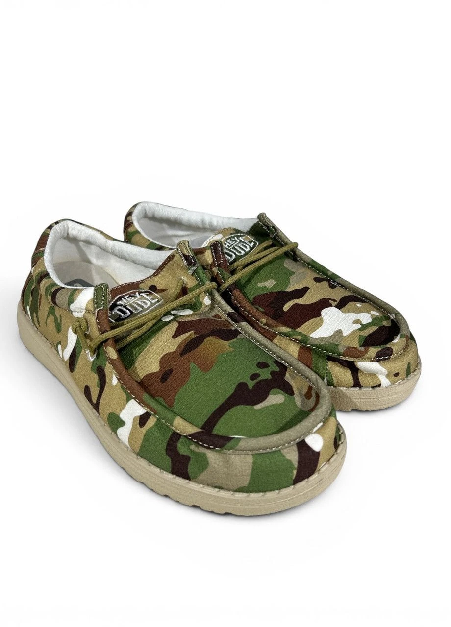 Мокасины Wally Youth Camouflage (40042-9CQ),Камуфляж Размер 37 (US Y5 L6) 24.5 см Hey Dude (397311432)