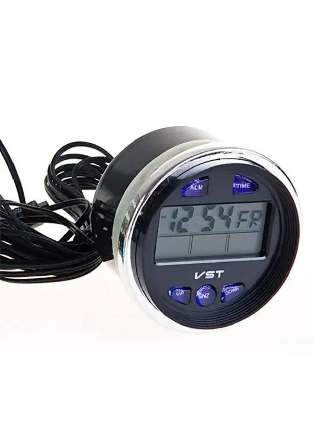 Годинник автомобільний електронний із синім підсвічуванням термометром вольтметром 7.4х6.2х7.4 см (476777-Prob) Unbranded (290840521)