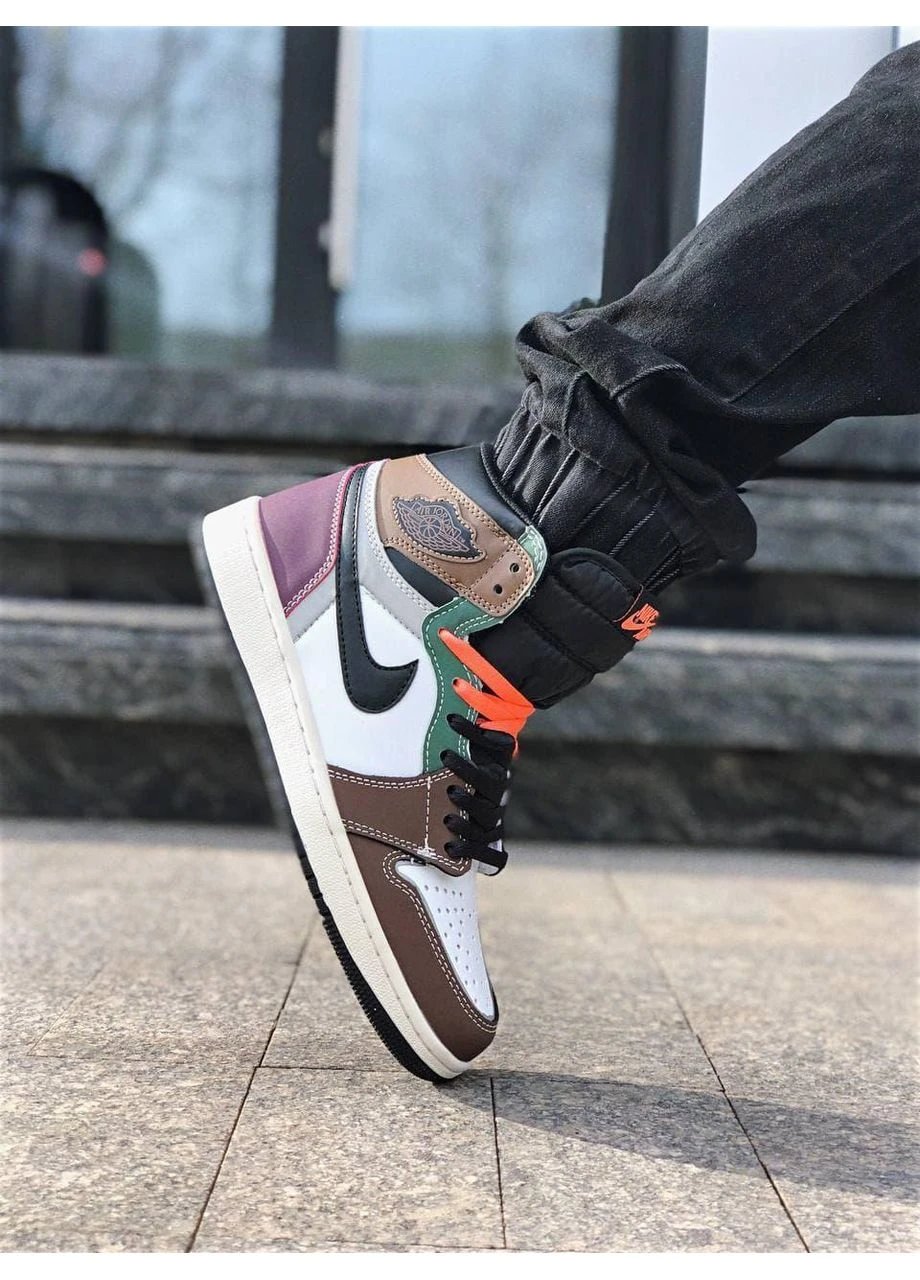 КРОССОВКИ ЖЕНСКИЕ NIKE AIR JORDAN 1 RETRO HIGH OG HAND CRAFT НАЙК АИР ДЖОРДАН No Brand комбинированные демисезоны (391961514)