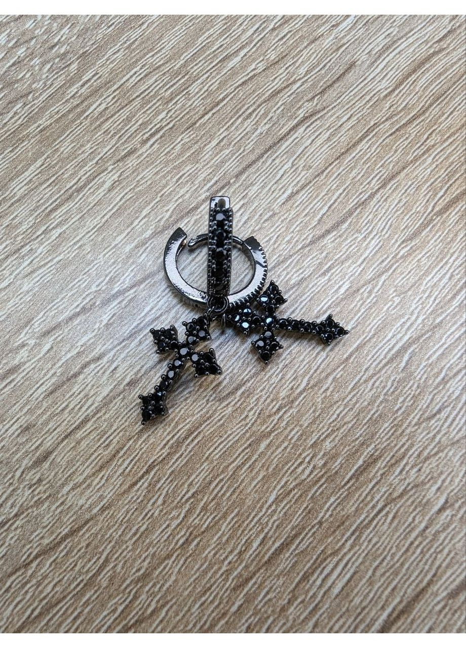Сережки з підвісками-хрестиками No Brand (361431823)