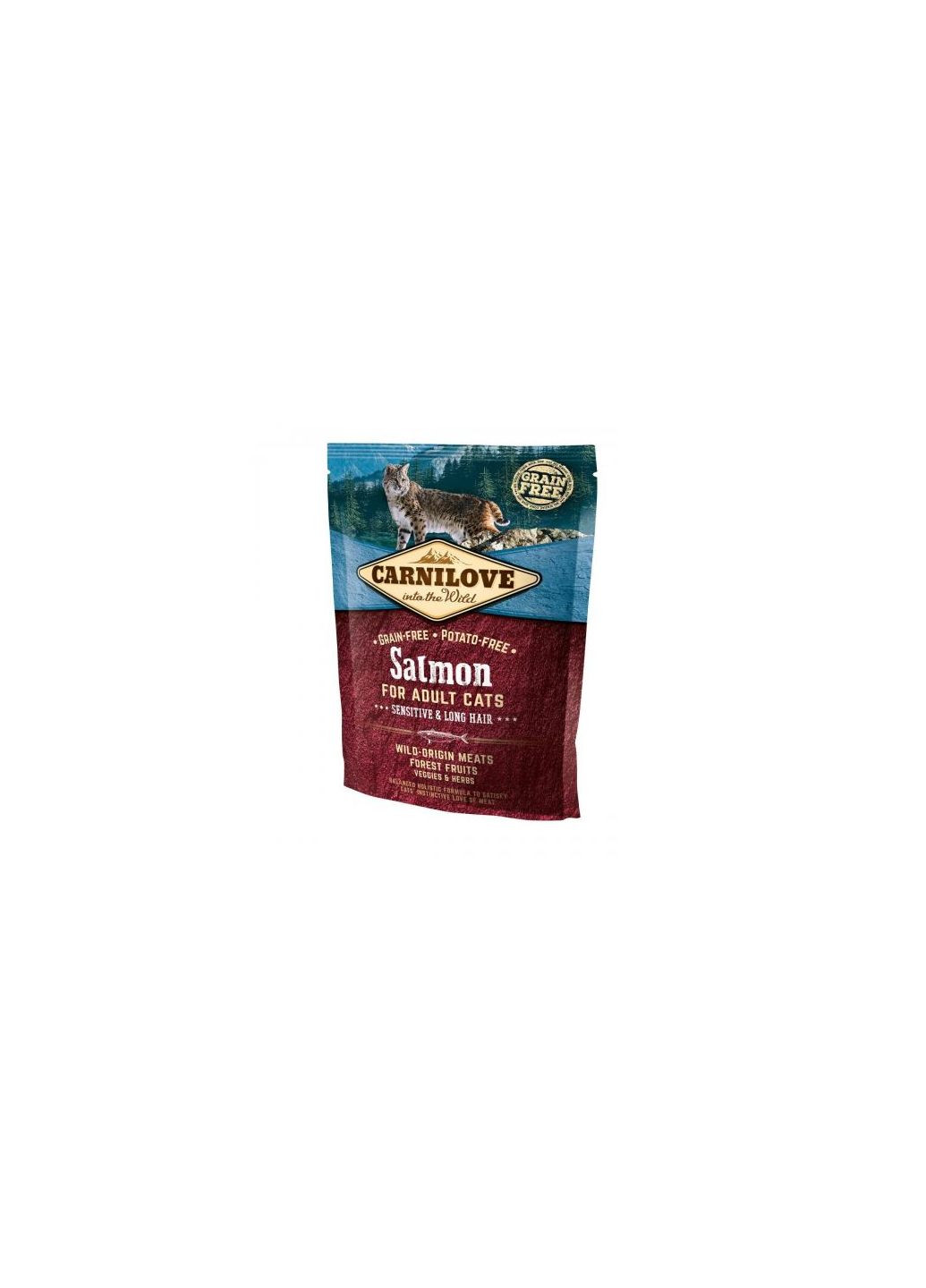 Корм для кошек с чувствительным пищеварением Sensitive & Long Hair Salmon 0,4 кг, с лососем Carnilove (293408323)