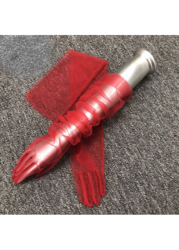 Перчатки красные прозрачные выше локтя, перчатки красные длинные No Brand (356676118)