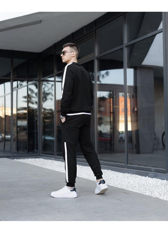 Стильный мужской спортивный костюм черный весна/осень No Brand (368600728)