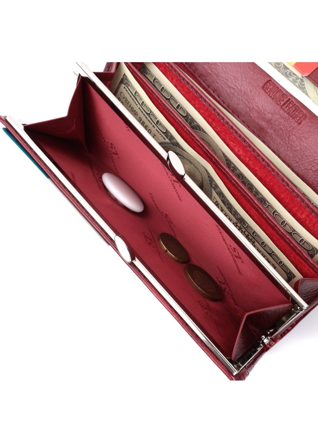 Кошелек для женщин из натуральной лакированной кожи 22680 Красный st leather (298111846)