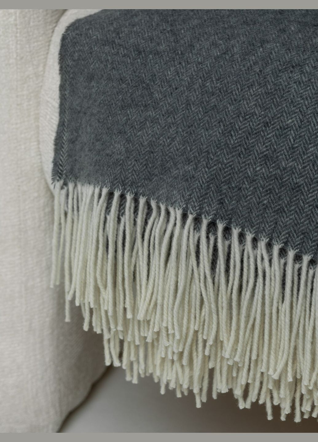 Кашеміровий плед Merino (темно-сірий) Leglo (300370653)