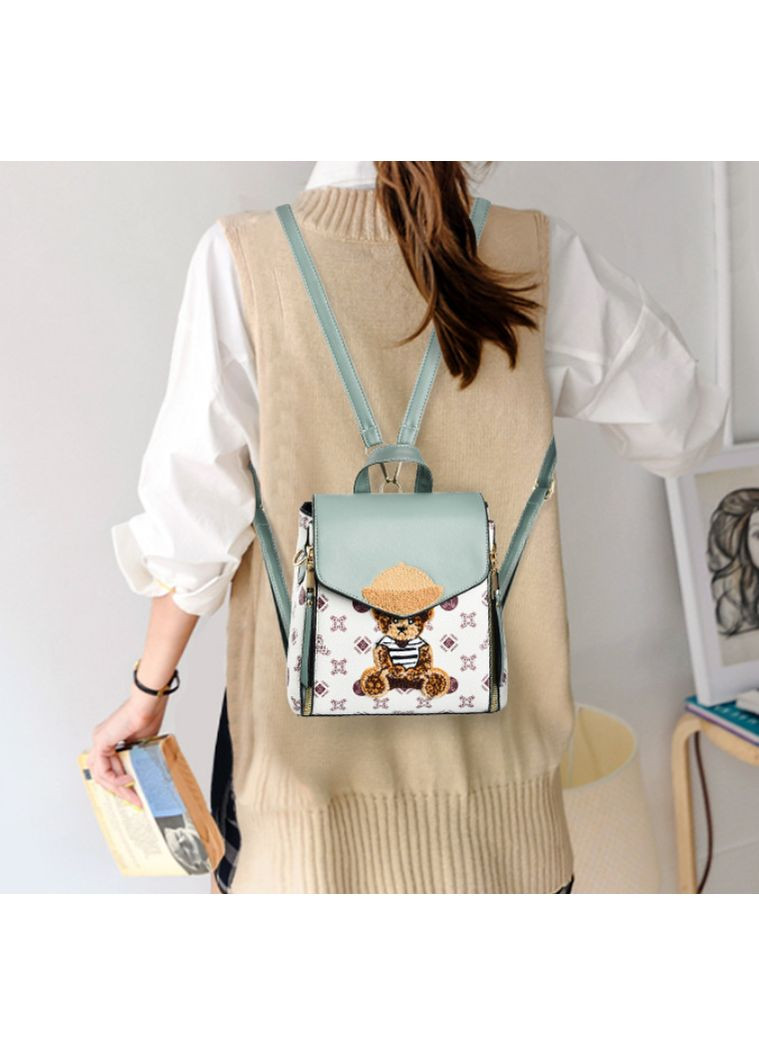 Детский рюкзак сумка с мишкой для девочек из экокожи стильная сумка-рюкзак с нашивкой медведем ProDobro (370147737)