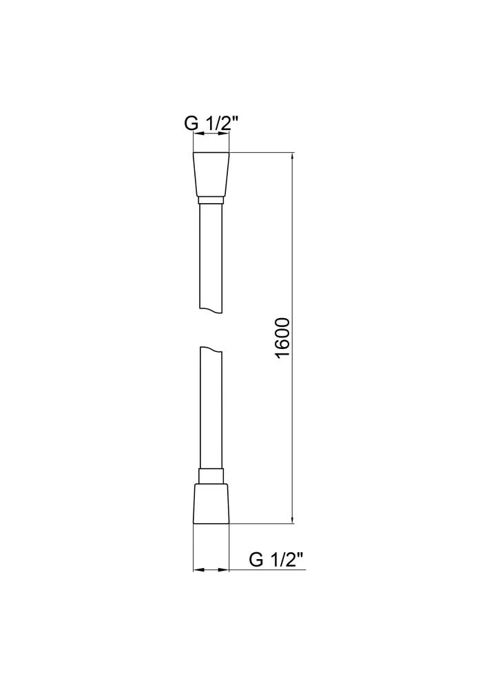 Шланг для ручного душа Hadice 1600 мм QTHADPVC160G Graphite Qtap (400362505)