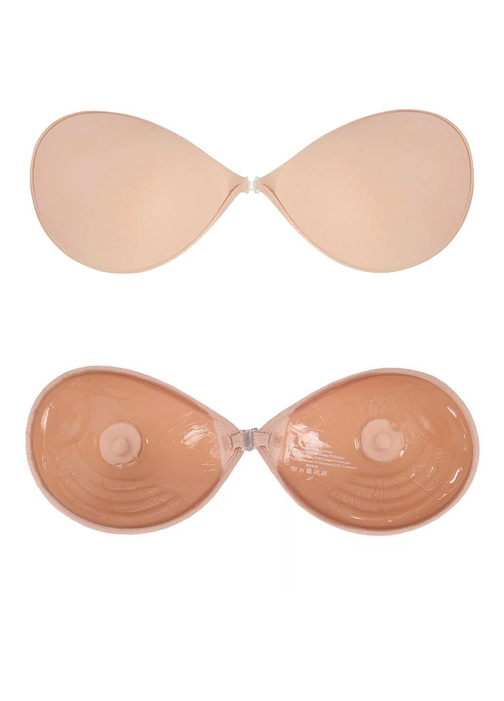 Бежевый бюстгальтер-невидимка тканевый на силиконе bs-02 Julimex микрофибра