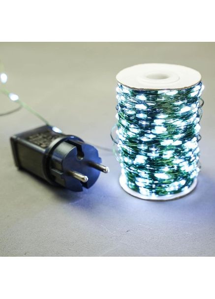 Гірлянда Краплі Роси 120 метрів 1200 лампочок Холодний білий колір Зелений провід Yalunka Tobi (349451434)