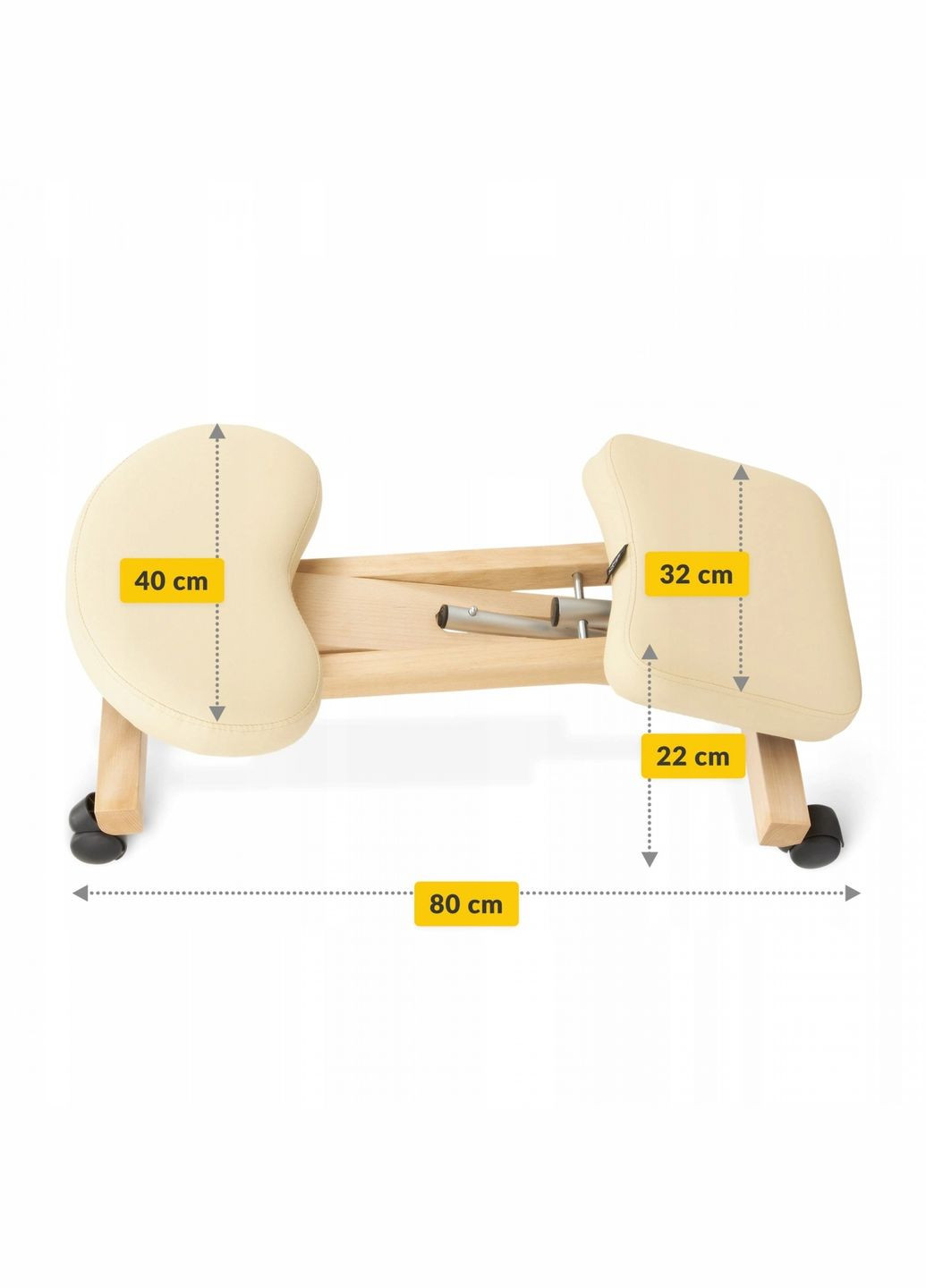 Коленный стул ортопедический Pure регулируемый, на колесиках Beige () 4FIZJO P-5905973402804 (340459089)