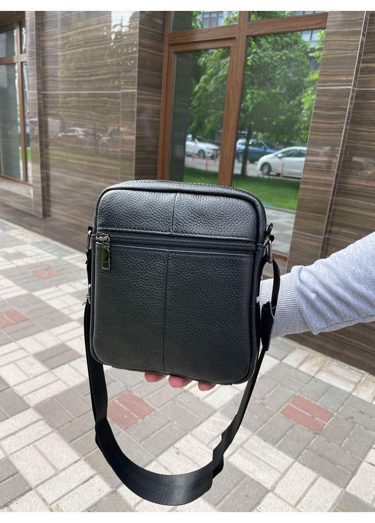 Мужская кожаная барсетка для документов маленькая Qvant 1201 - Черная Tiding Барсетка (366889749)