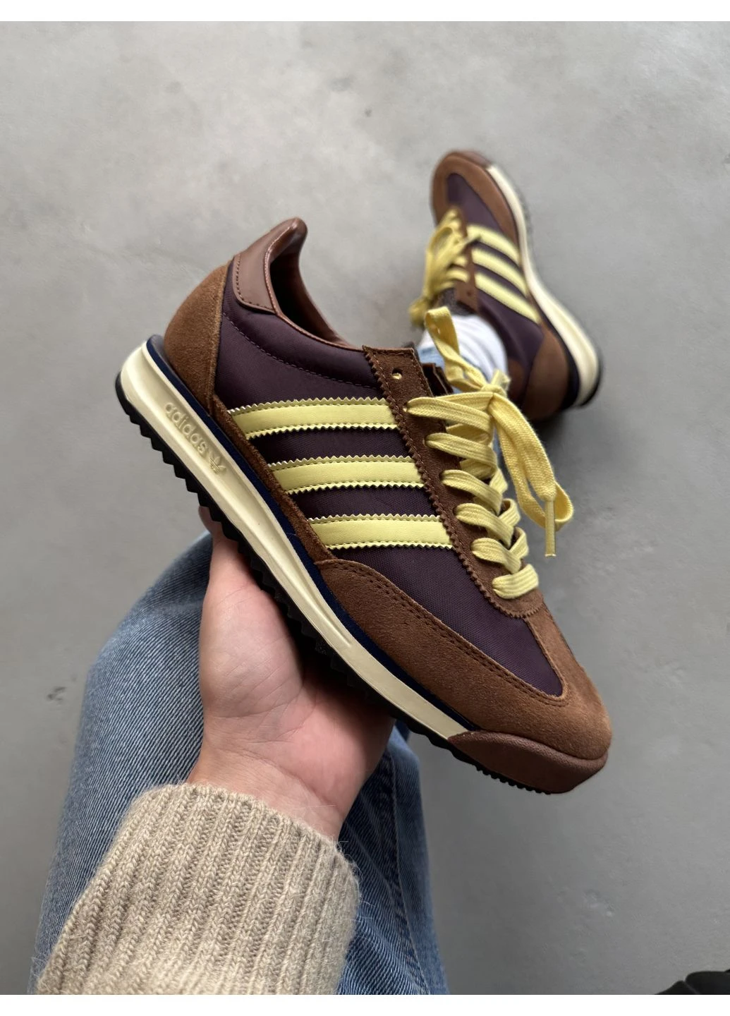 КРОССОВКИ ЖЕНСКИЕ ADIDAS SL 72 OG BROWN / YELLOW АДИДАС СЛ 72 No Brand комбинированные демисезоны (368887749)
