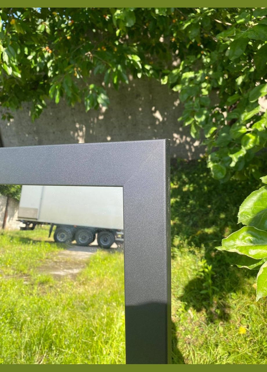 Дзеркало ростове в прямій рамі чорного кольору на ніжці 160 х 60 см No Brand (333823531)