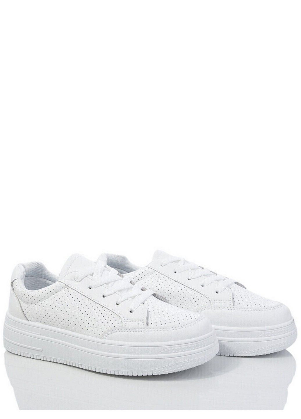 Белые всесезон кожаные перфорированные кроссовки adwn410 Stilli