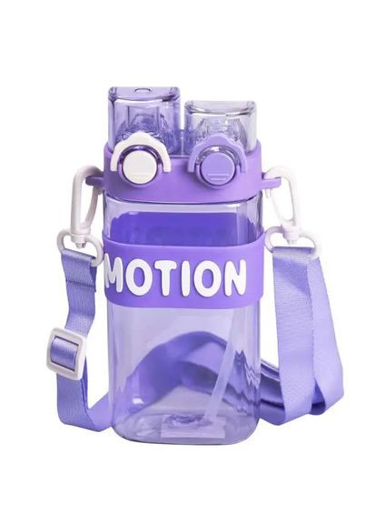 Бутылка для воды с трубочкой 550 мл спортивная пластиковая бутылка для тренировок Фиолетовая HP-14-49V Yiwu (369142776)