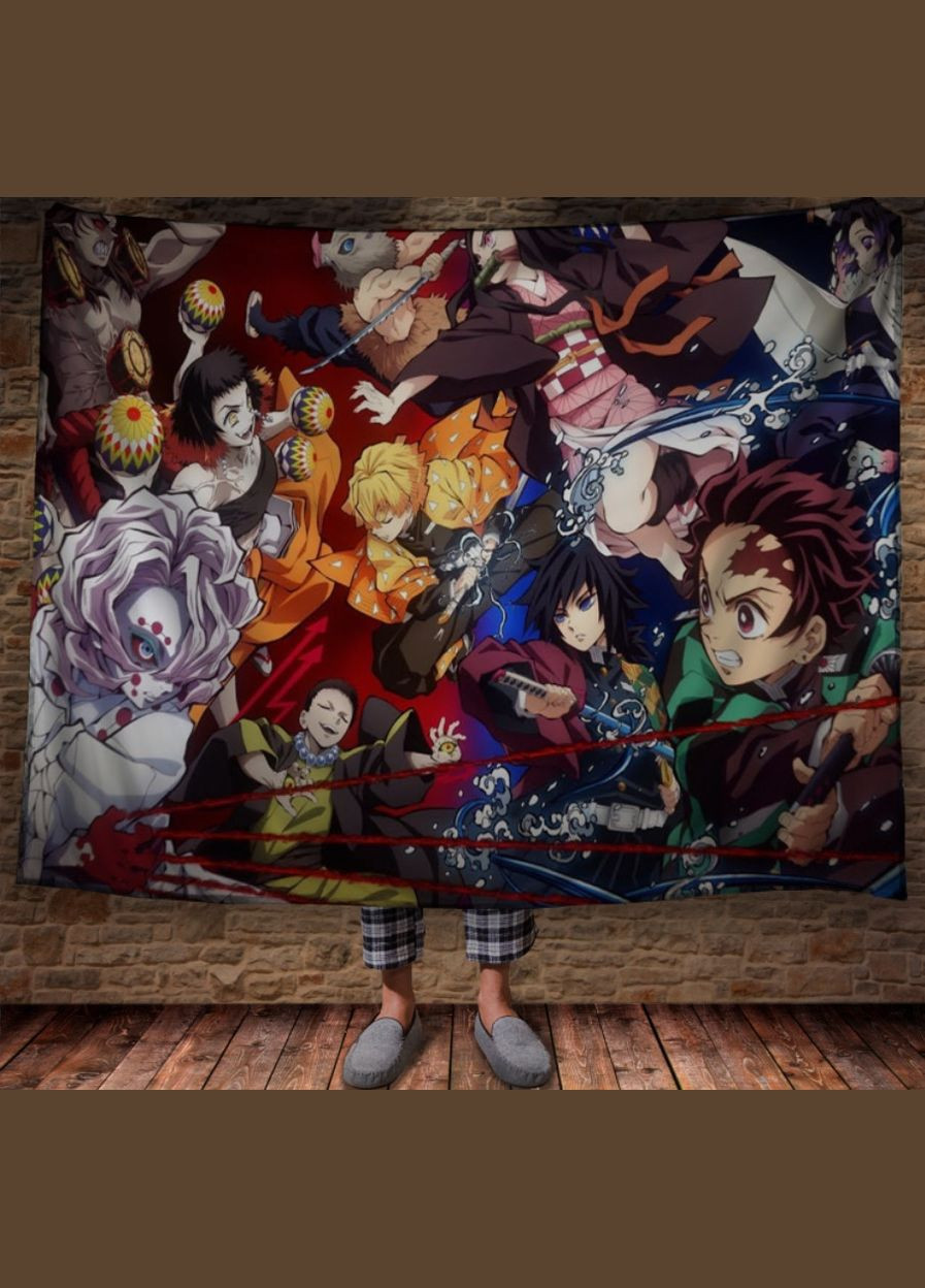 Плед с 3D принтом Танджиро Камадо Аниме Demon Slayer: Kimetsu No Yaiba 02 Перша Креативна мануфактура PERFECTUS Плед (301868850)