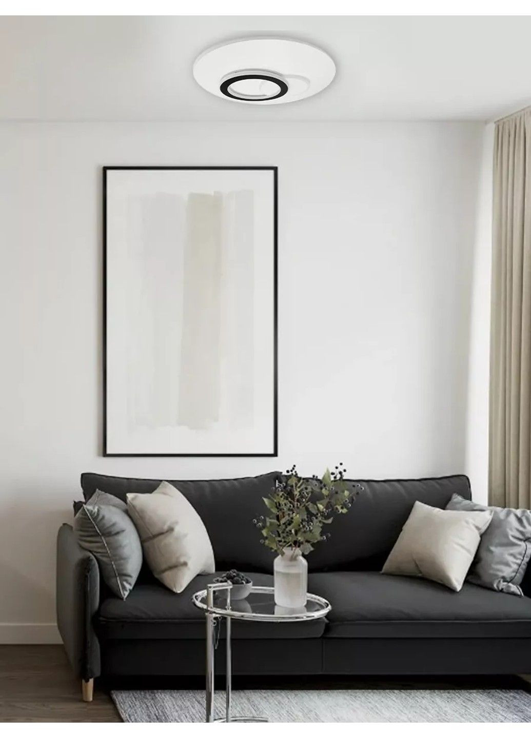 Керована світлодіодна люстра UNIVERSE 80W R-ON/OFF-450×51-WHITE/BLACK-220-IP20 ESLLSE (301020805)