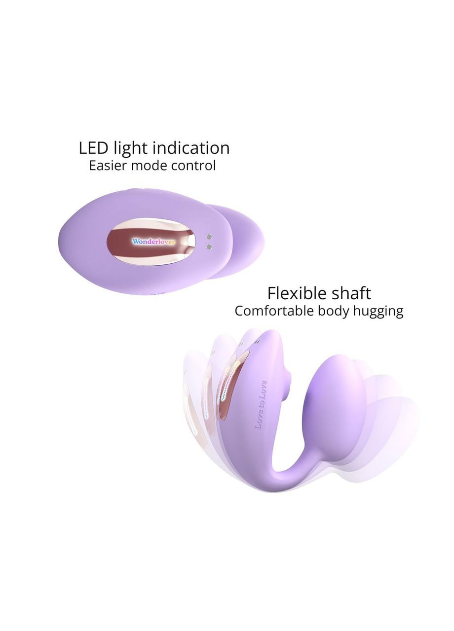 Виброяйцо с вакуумной клиторальной стимуляцией Love To Love Wonderlover VIVA MAUVE No Brand (303898336)