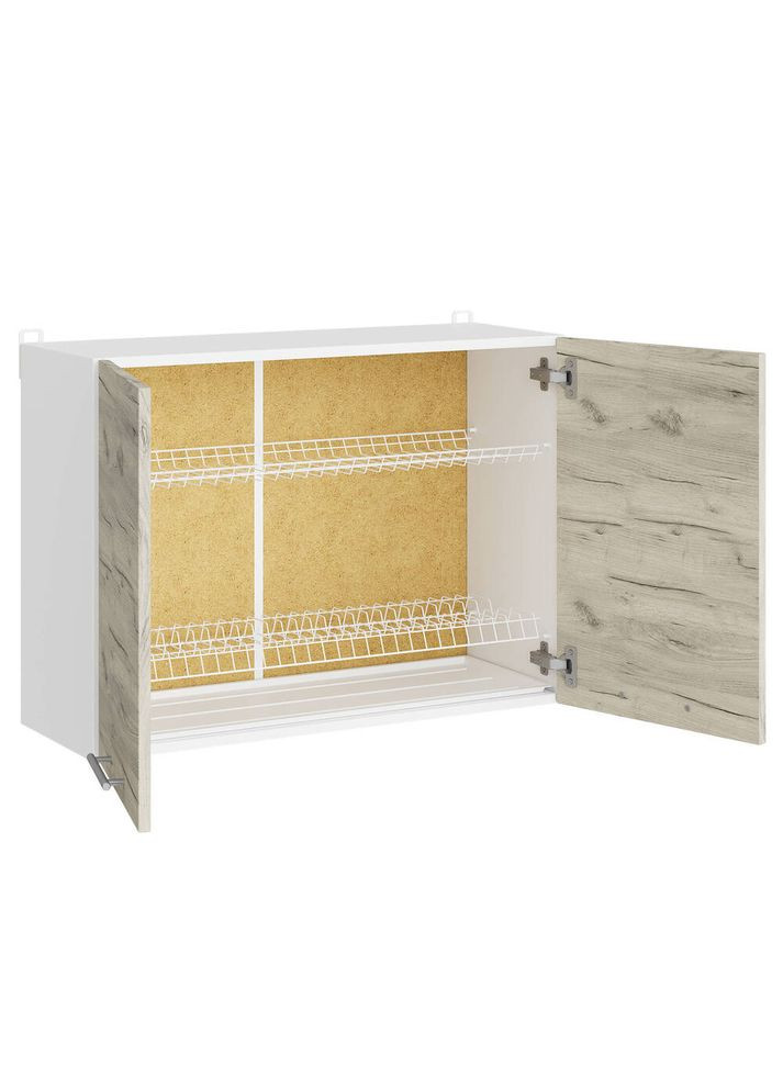 Кухонный модуль с сушилкой для посуды Эко 800 дуб крафт белый/белый 80х30х58 см (EVR-071006) Еверест (373646817)