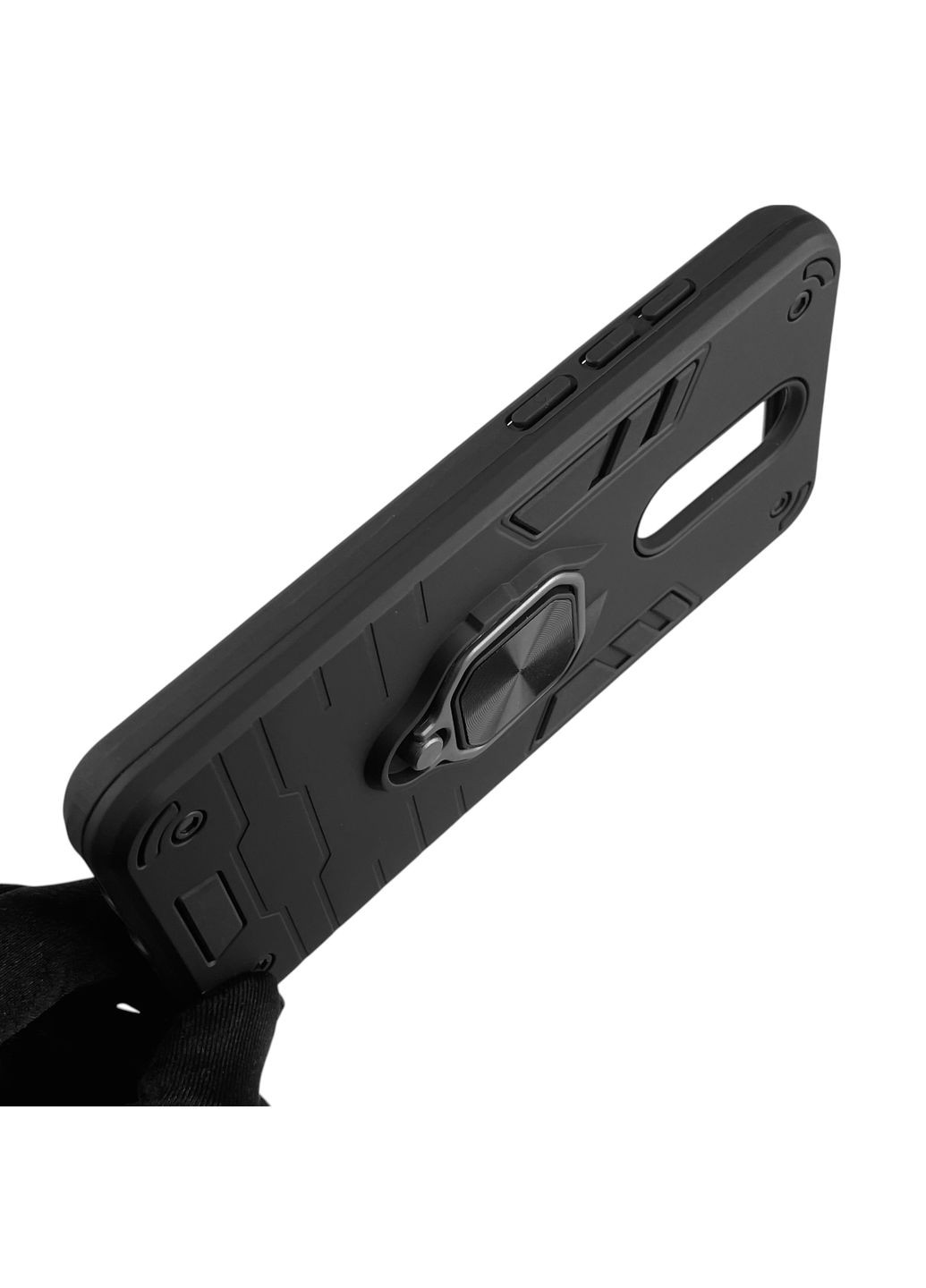 Чехол для телефона Redmi 8 бронированный с магнитным кольцом-держателем на сяоми редми 8 чёрный Xiaomi (366231365)