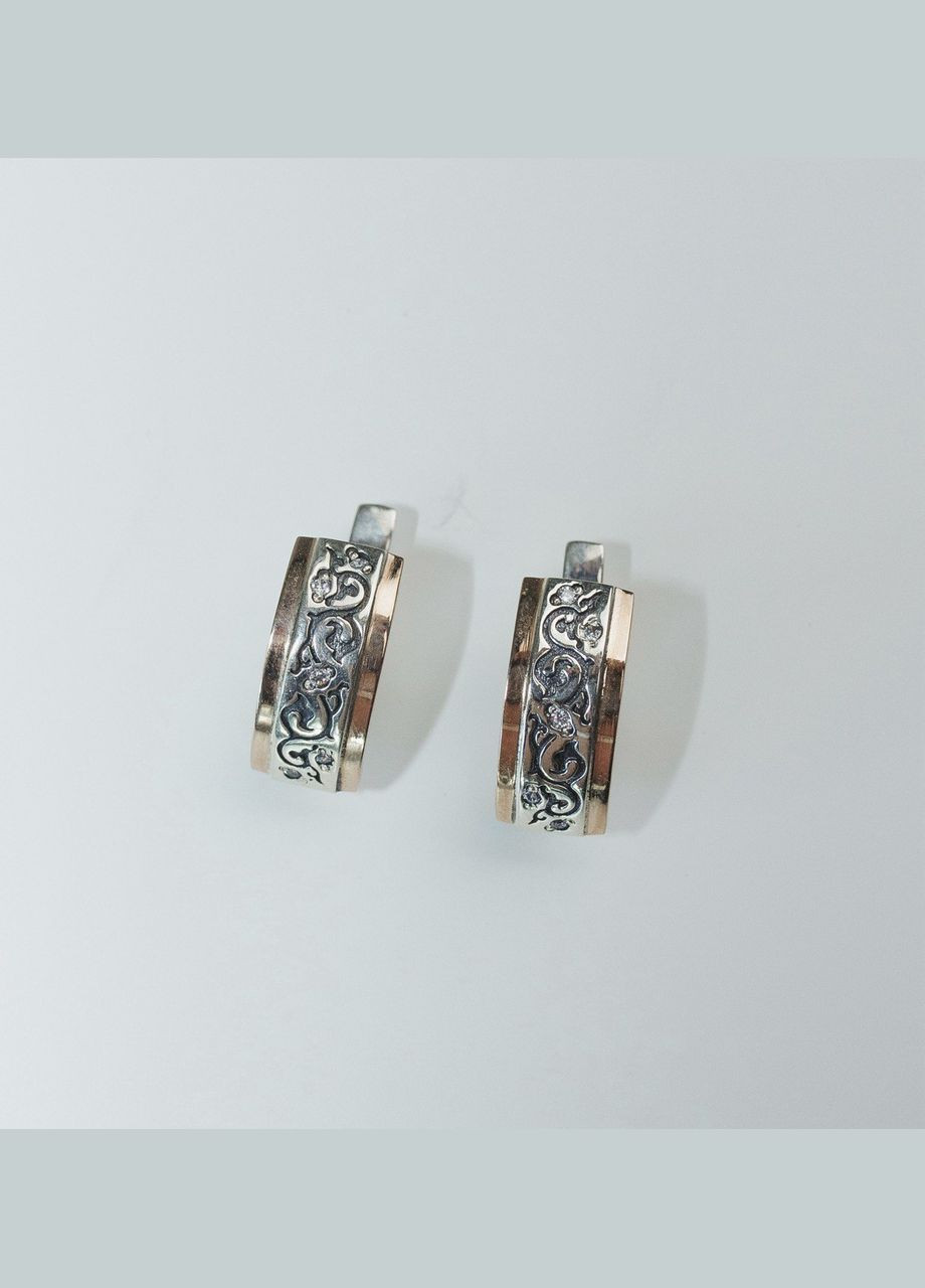 Сережки срібні із золотом Вишиванка 0056с No Brand (316398067)