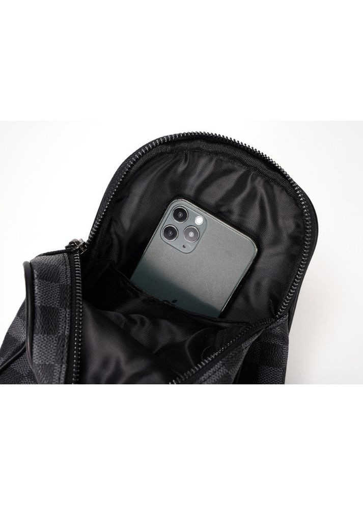 Чоловіча сумка на груди екошкіра чорна ProDobro (363221514)