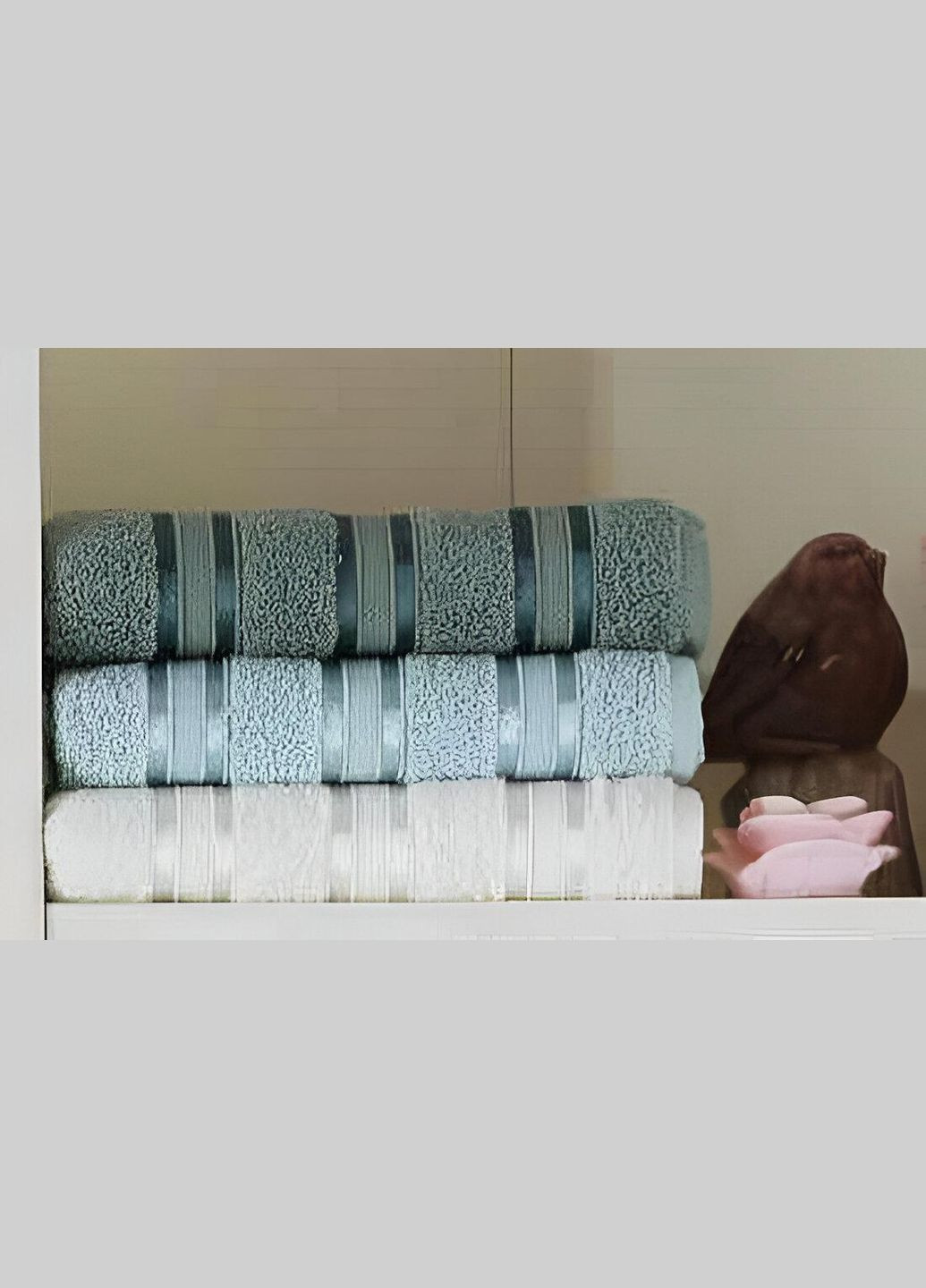 Gursan набор полотенец cotton stripe micro deluxe green 50*90 (3 шт.) комбинированный производство -