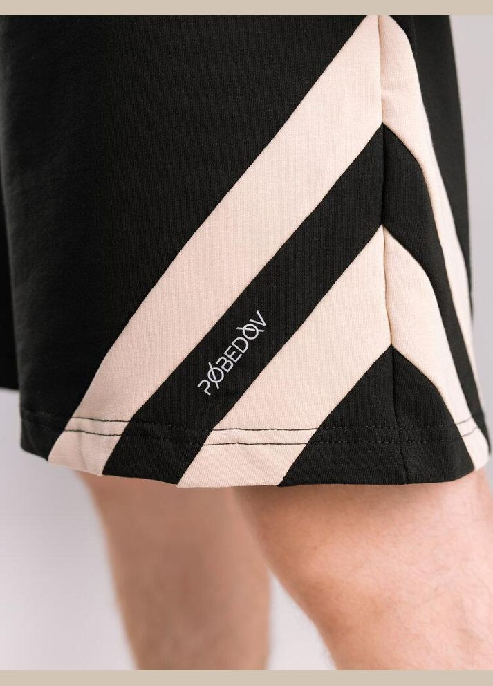 Стильный мужской костюм шорты+футболка черный Freedom (342080414)