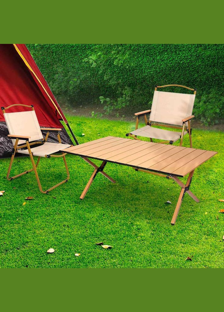 Набір розкладних туристичних меблів - стіл для пікніка 90см з стільцями 2шт Kermit, набір туристичний, садовий, кемпінговий oldbro (331739863)