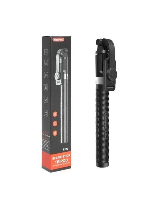 Монопод-штатив Neepho P170 Тринога для телефону, фотоапарата, екшен камери з Bluetooth-пультом Чорний No Brand (355873269)