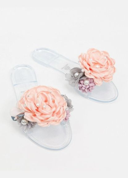 Шльопанці Asos floral faux pearl jelly slides (290841844)