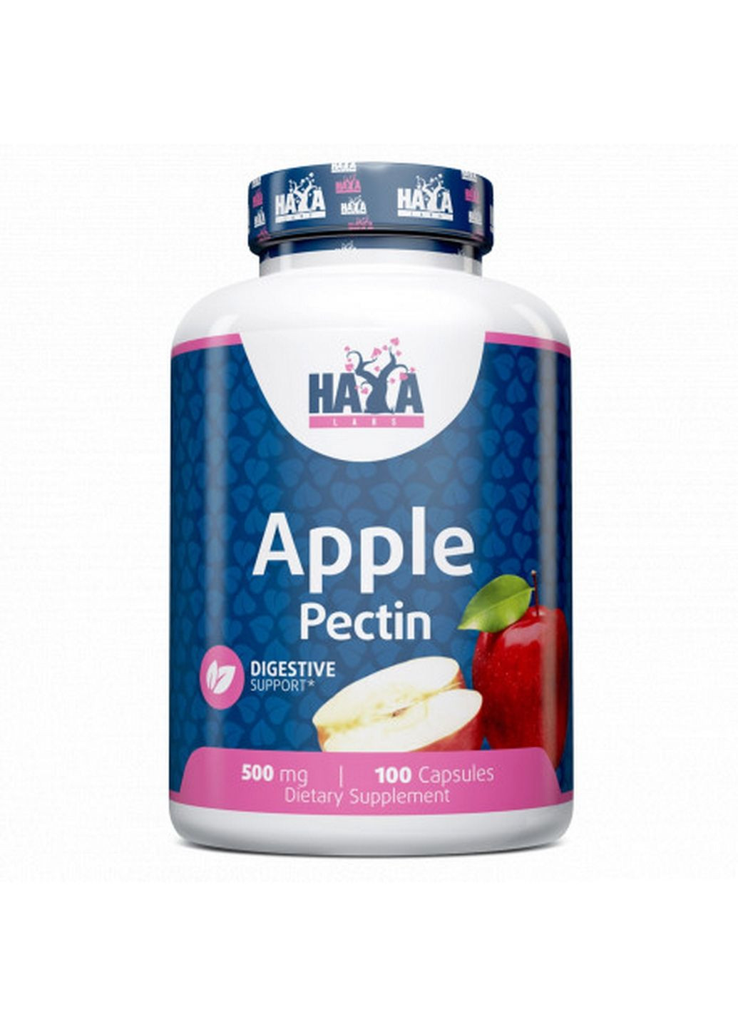 Натуральна добавка Apple Pectin 500 mg, 100 капсул Haya Labs (293338974)