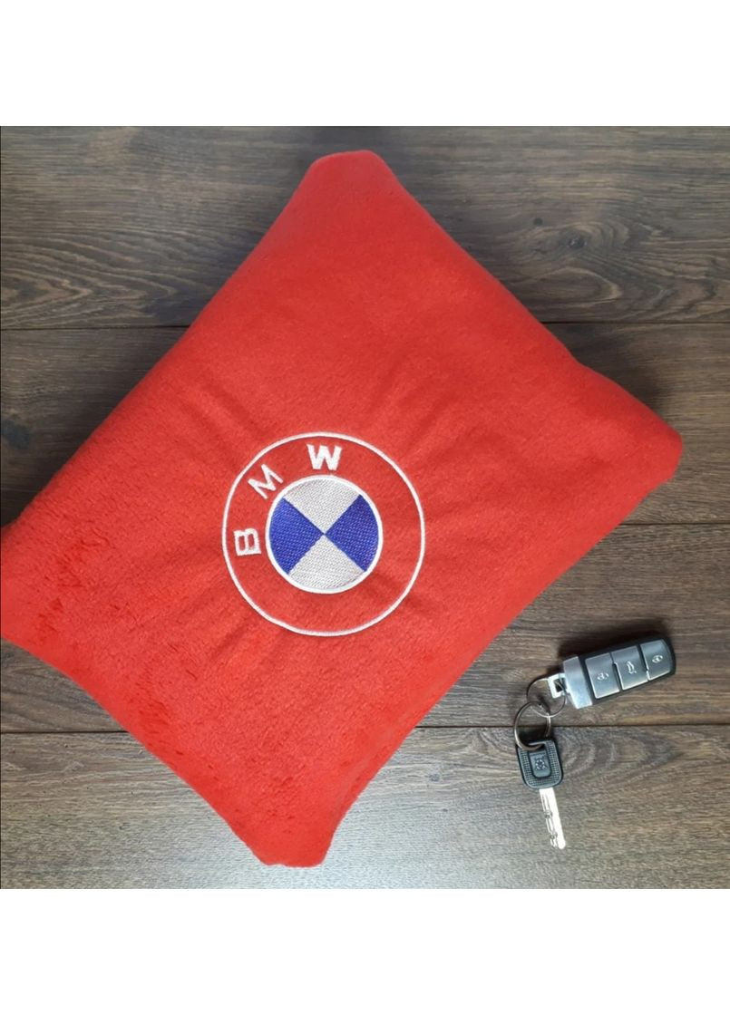 Автомобильный плед в чехле с вышивкой логотипа BMW No Brand (372511805)