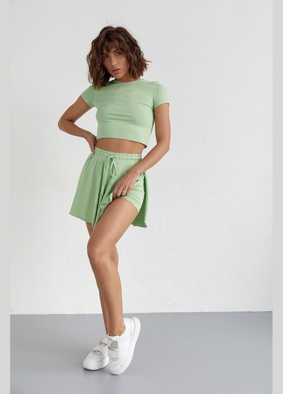 Трикотажний жіночий комплект з футболкою та шортами Liton (296909075)