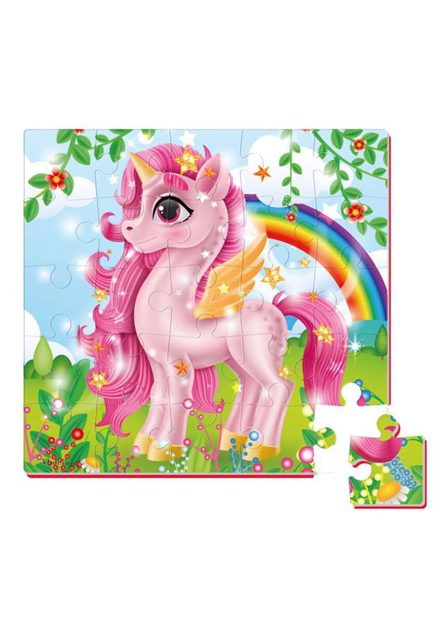 Мягкие пазлы "Розовый единорог" VT1109-06, 22 х 23 см Vladi toys (343275424)