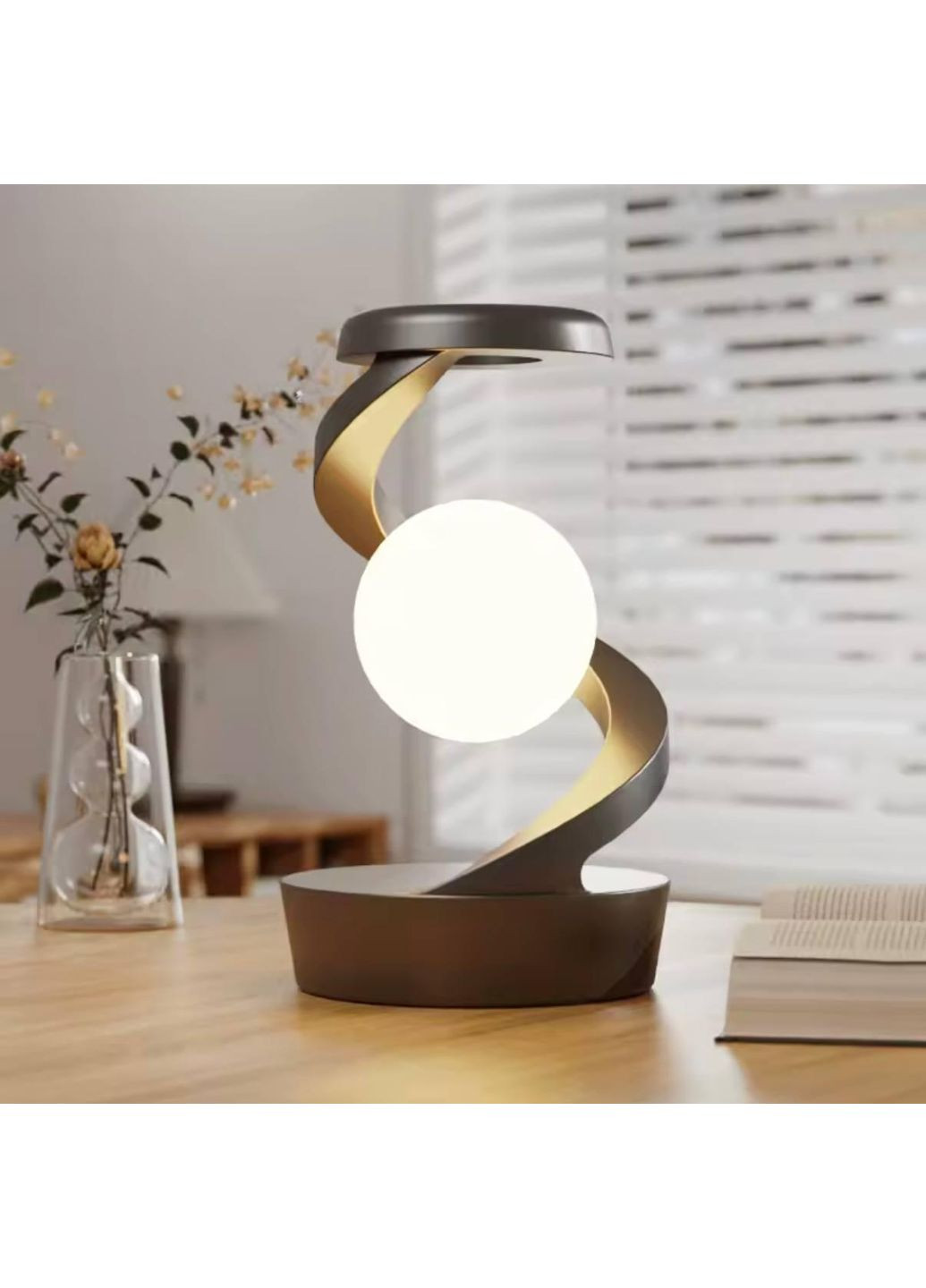 Нічник з Бездротовою Зарядкою 2в1 VIKEFON 15W / 3D підвісна лампа з RGB підсвічуванням на подарунок / Настільна лампа Gray China (372474708)