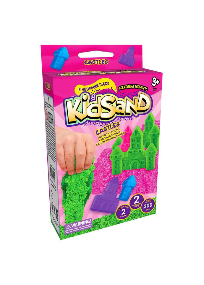 Кінетичний пісок KidSand KS-05-01U, 200 г в наборі Рожеві замки Danko Toys (336035364)