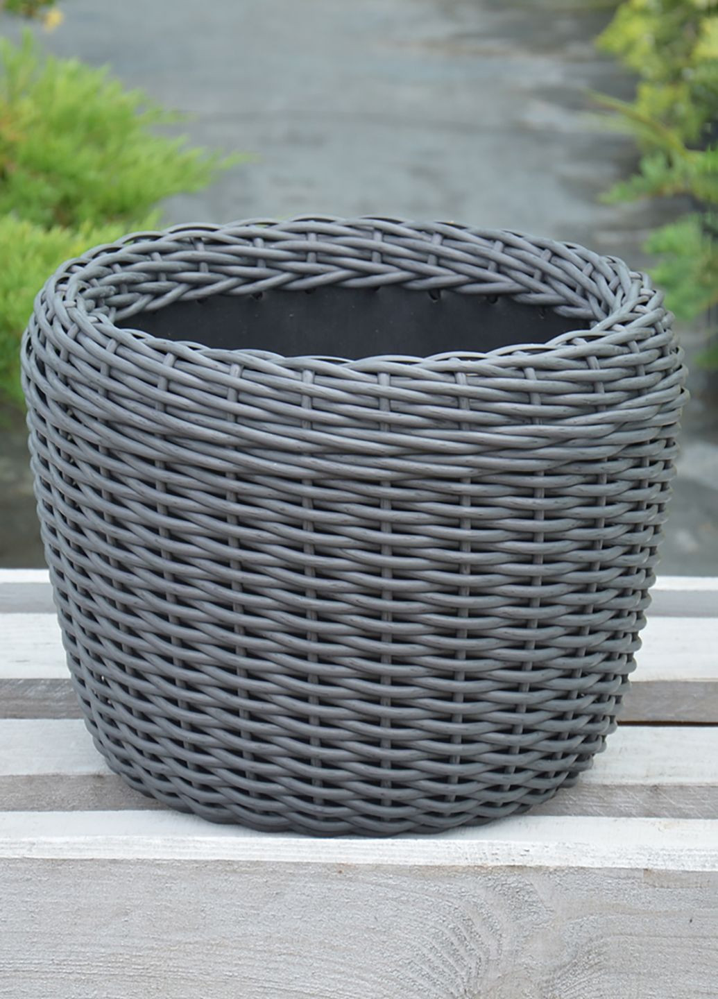 Кашпо 16 литров (горшок для цветов и растений),Вазон из искусственного ротанга ручной работы. Handmade (329193727)