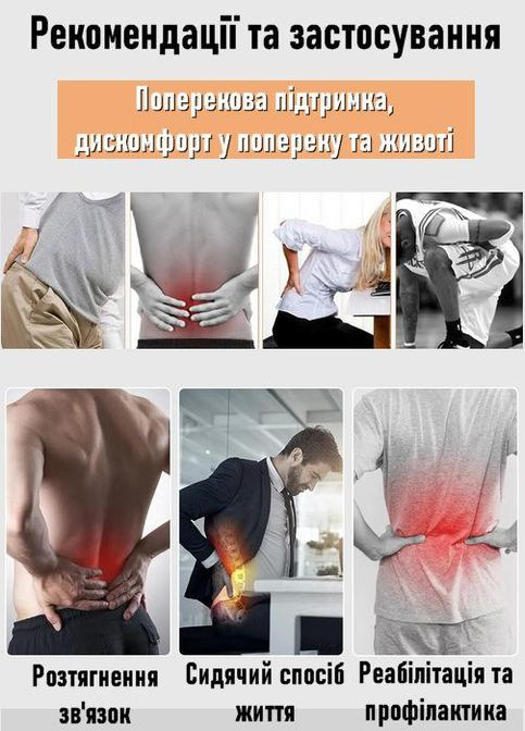 Універсальний Бандаж поперековий BDA Зігрівальний. L/85-95см. Сірий. Поперековий корсет. Bd NLKS (308359163)