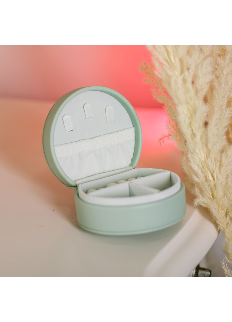 Скринька для прикрас з еко шкіри 10×9×4.5 см органайзер для ювелірних виробів HP-5-31GR Yiwu (370969152)