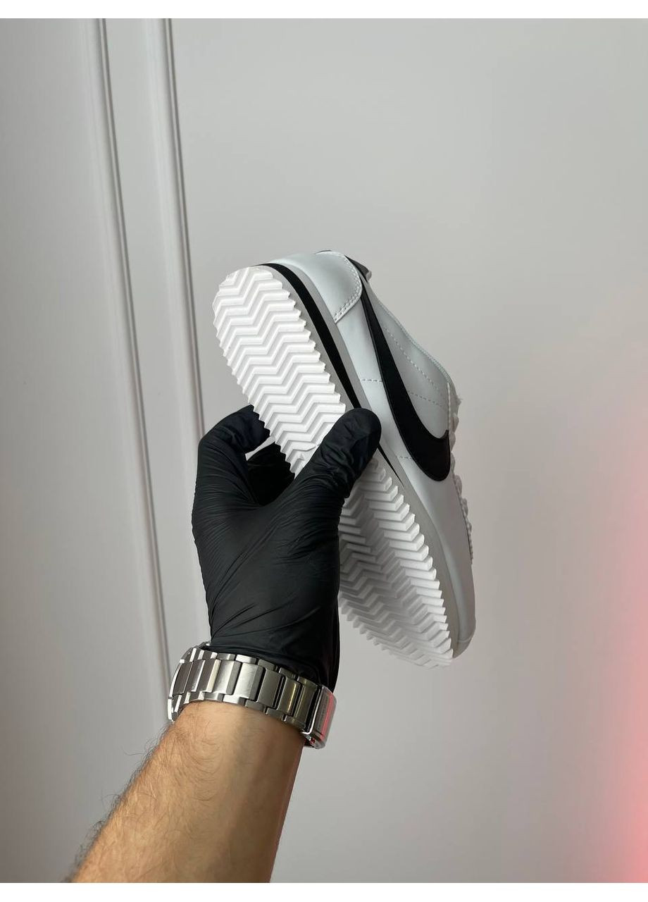 Кросівки жіночі і чоловічі Nike Cortez White Black | Найк Кортез білі No Brand білі демісезони (360755590)