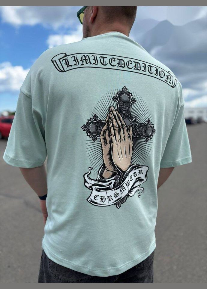 Мятная мужская футболка с премиум хлопка с принтом limited edition с коротким рукавом Vakko