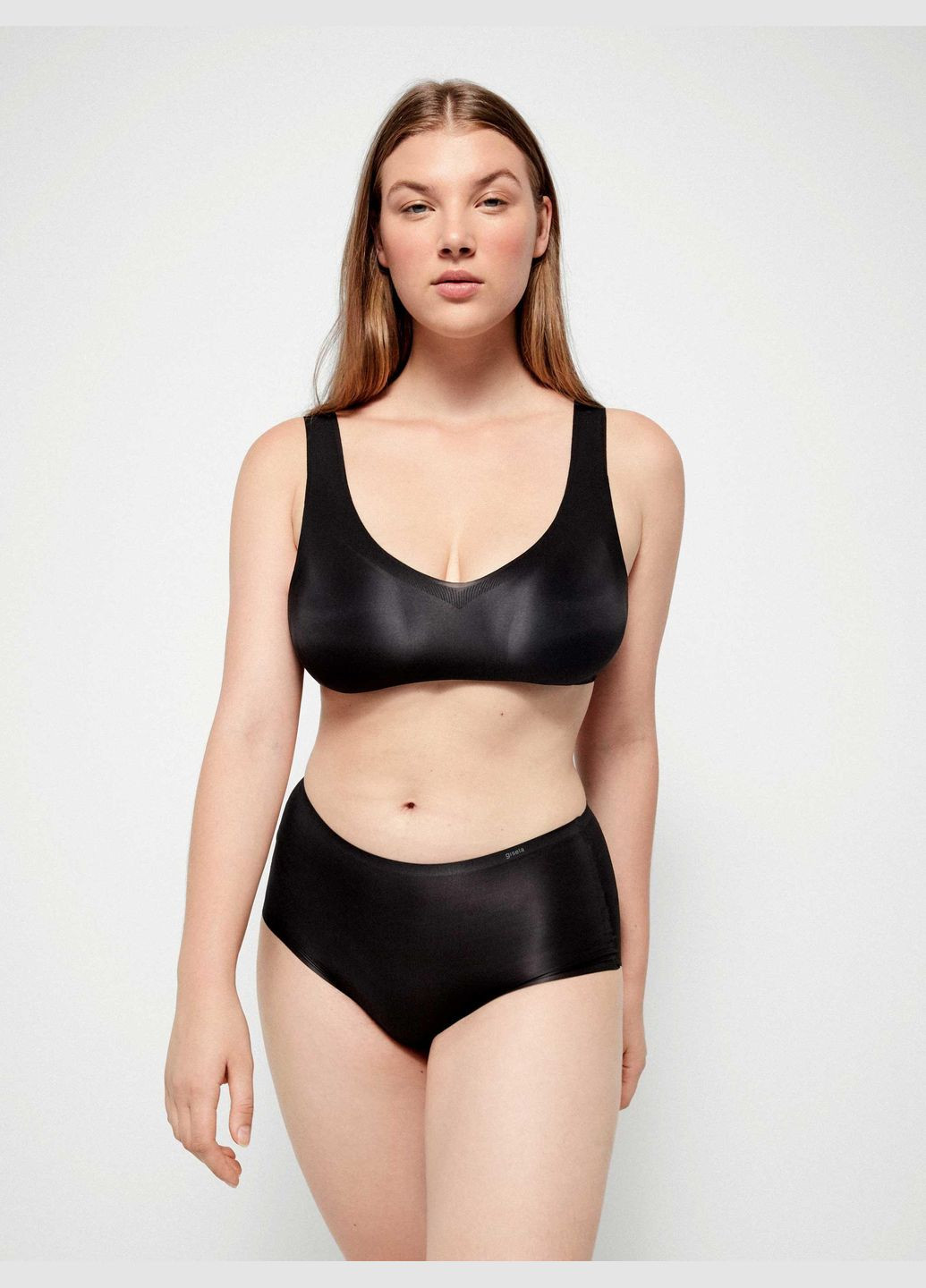 Чёрный бюстгальтер со съемными вкладышами без косточек xxl black (черный) (арт 10026t) Gisela