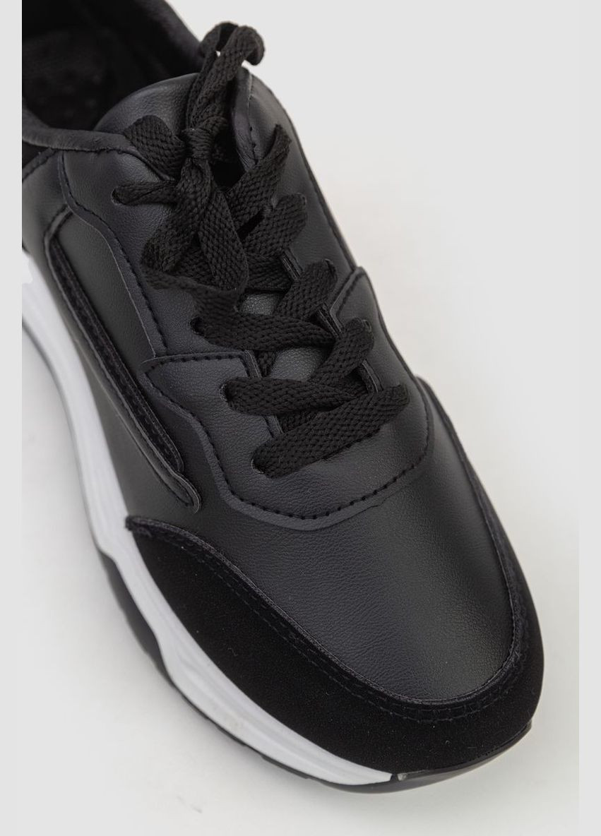 Кросівки жіночі екошкіра, колір чорний, 243R186-112 Fashion чорні всесезони (311951423)