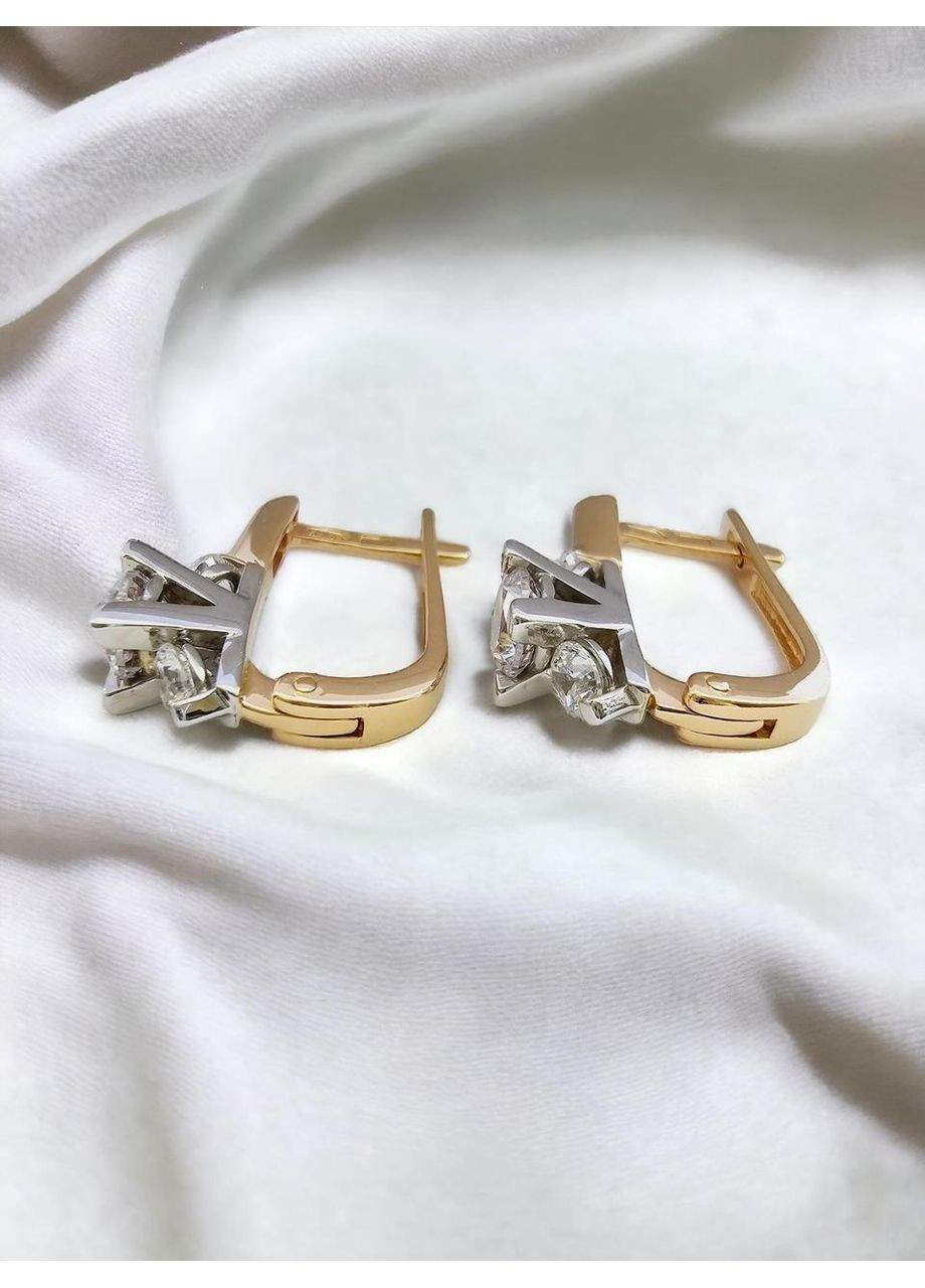 Золоті жіночі сережки з цирконієм 111028-1с Столична Ювелірна Фабрика (355795632)