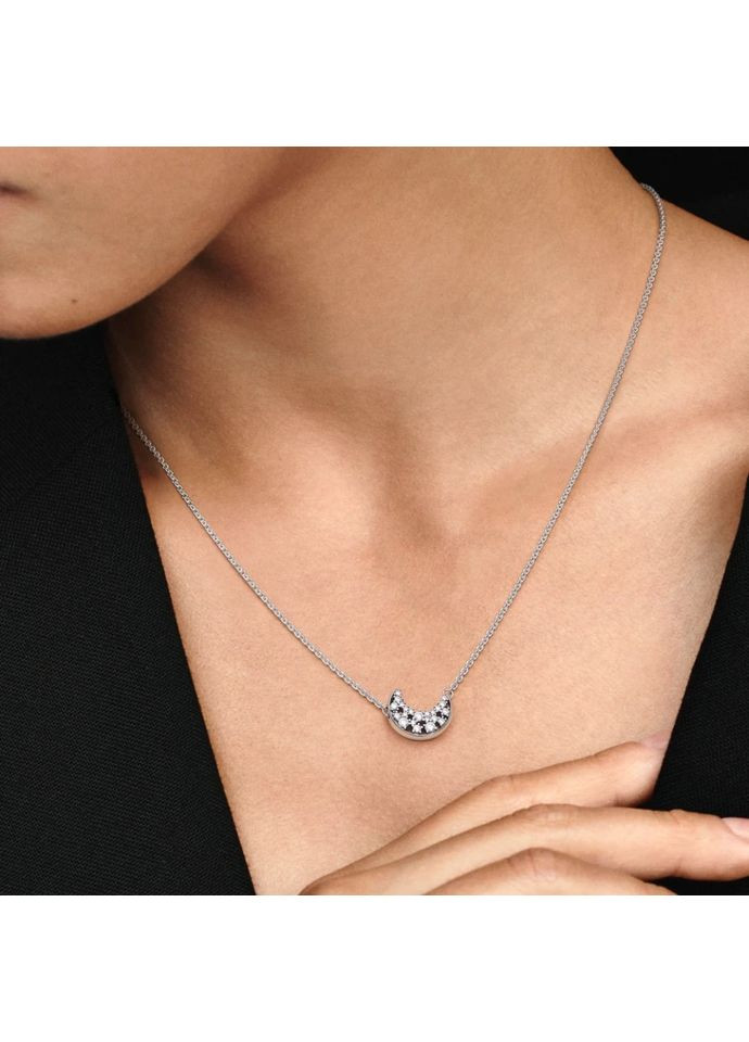 Срібне Кольє Пандора "Сяючий півмісяць" 392785C01 Kabluchka (355462858)