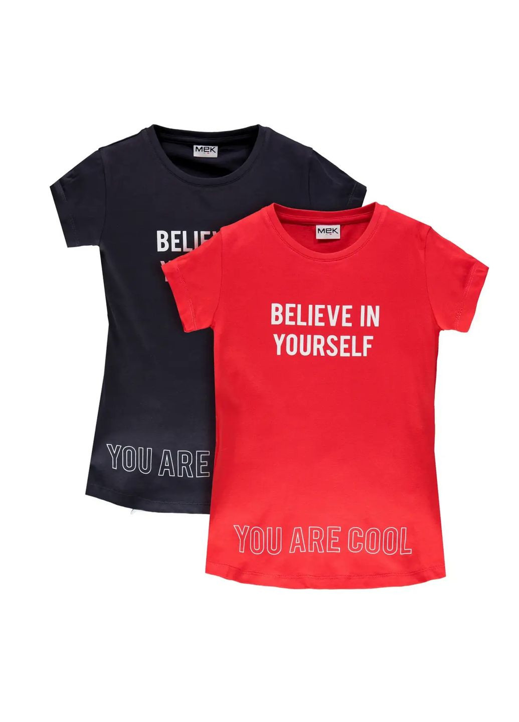 Черная летняя футболка для девочки (2 шт.) 201mifn009-995 черный, красный MEK