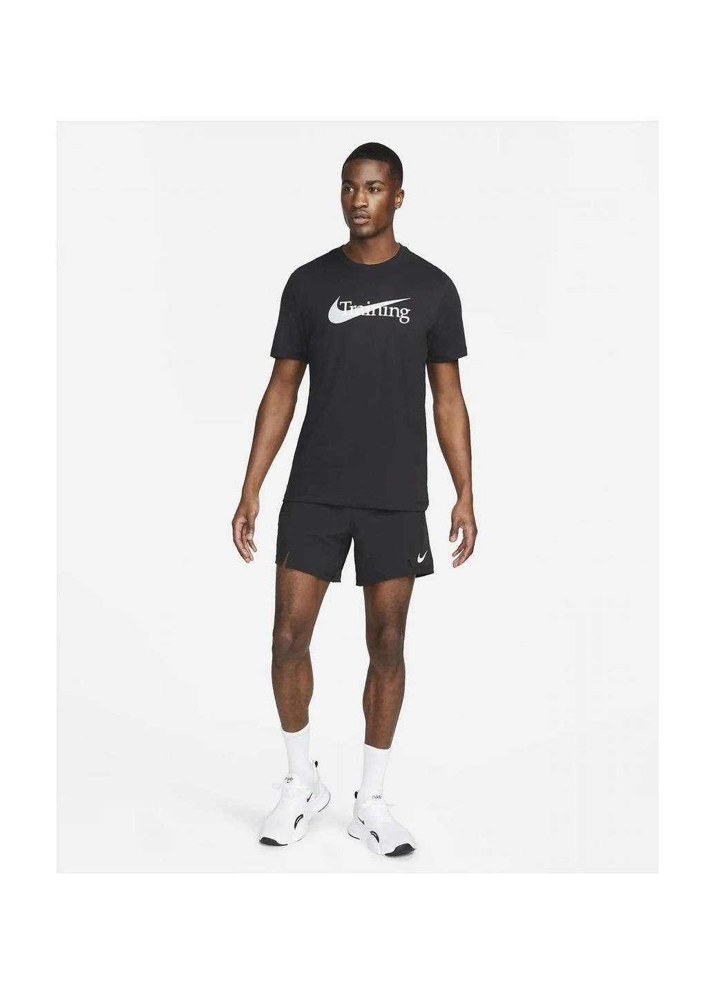 Чорна футболка чоловіча dri-fit swoosh training tee black Nike