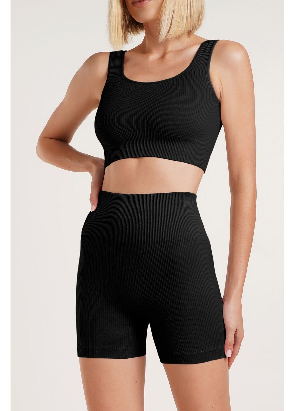 Шортики в рубчик з ефектом пуш-ап Shorts Rib Shape Giulia (351584296)