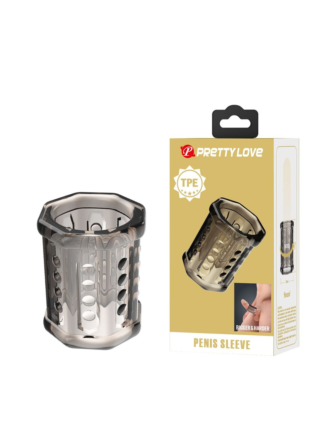 Насадка на пеніс стимулююча, прозора, 5.5 х 3.2 см Pretty Love (361670030)